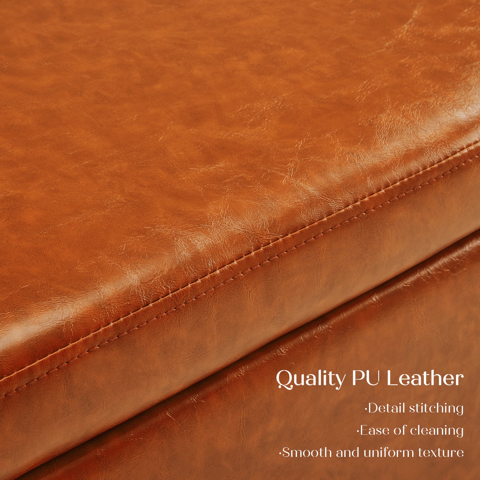 Storage Ottoman Stool Bench Seat 97cm PU Leather BROWN V274-FT-GQ104-BN