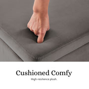 Storage Ottoman Stool Bench Seat 110cm Velvet GREY V274-FT-GQ171-GY