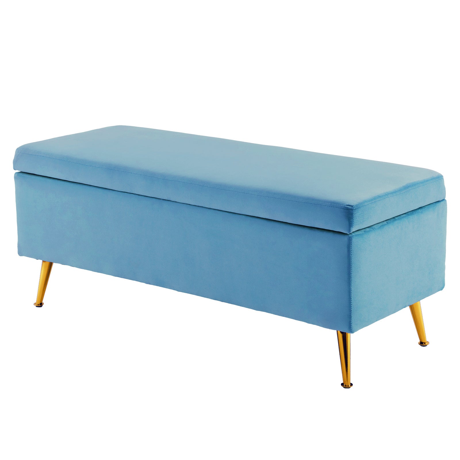Storage Ottoman Stool Bench Seat 110cm Velvet OCEAN BLUE V274-FT-GQ171-NY