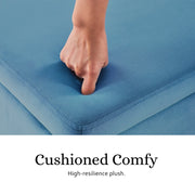 Storage Ottoman Stool Bench Seat 110cm Velvet OCEAN BLUE V274-FT-GQ171-NY