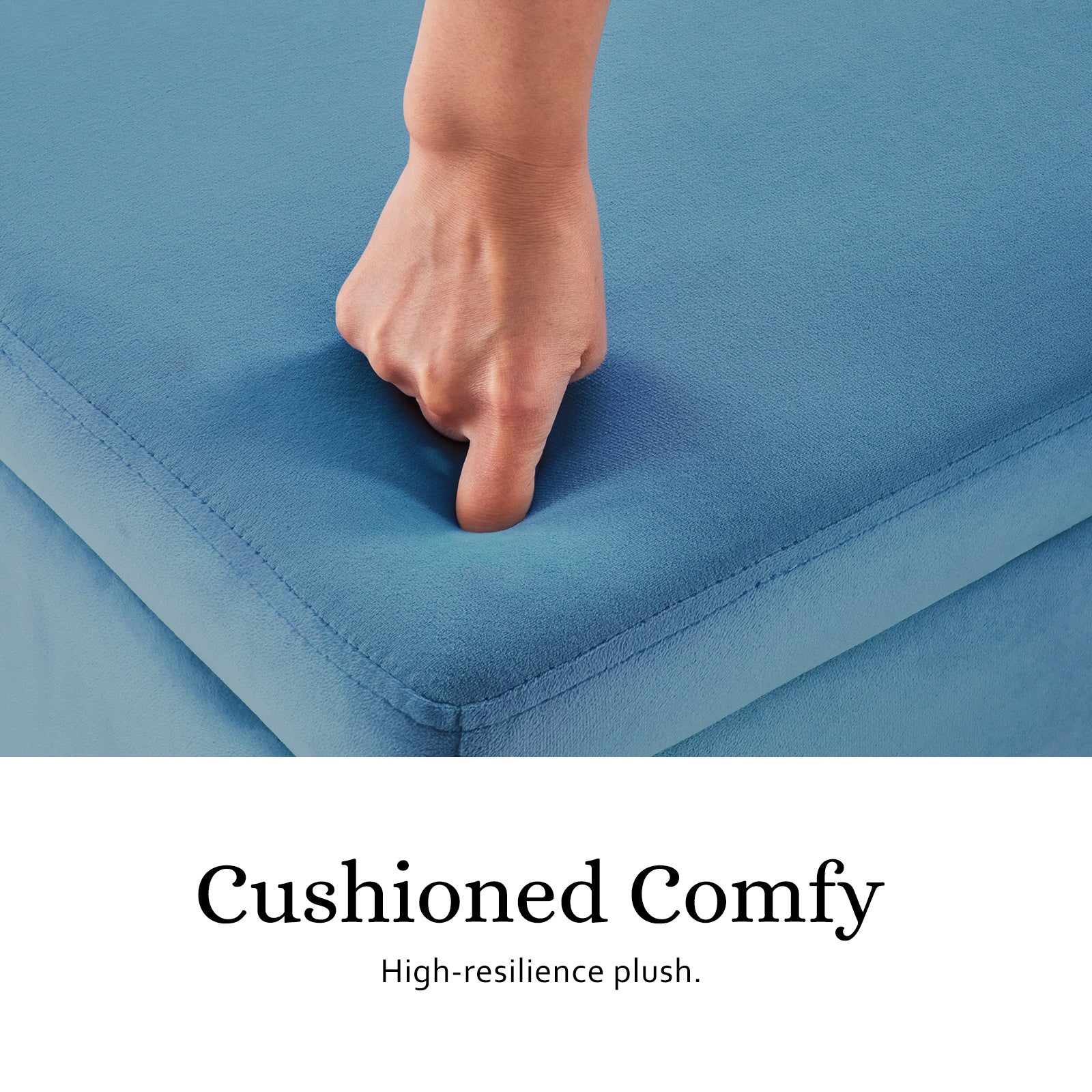 Storage Ottoman Stool Bench Seat 110cm Velvet OCEAN BLUE V274-FT-GQ171-NY