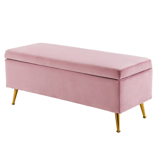 Storage Ottoman Stool Bench Seat 110cm Velvet PINK V274-FT-GQ171-PK