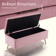 Storage Ottoman Stool Bench Seat 110cm Velvet PINK V274-FT-GQ171-PK