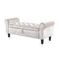 Storage Ottoman Stool Arm Bench Seat 132cm Velvet BEIGE V274-FT-GQ298-BE