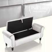 Storage Ottoman Stool Arm Bench Seat 132cm Velvet BEIGE V274-FT-GQ298-BE