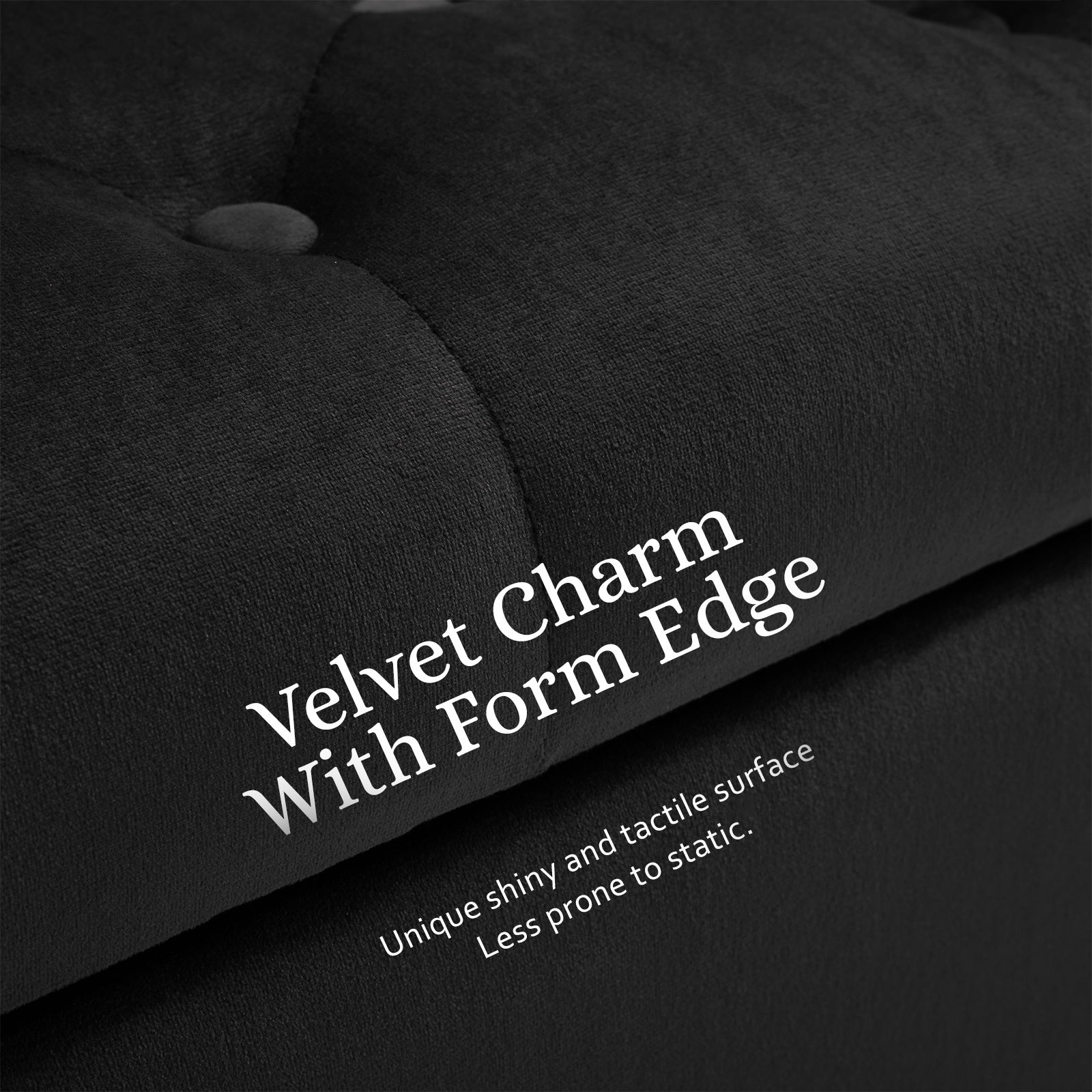 Storage Ottoman Stool Arm Bench Seat 132cm Velvet BLACK V274-FT-GQ298-BK