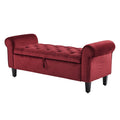 Storage Ottoman Stool Arm Bench Seat 132cm Velvet RED V274-FT-GQ298-RD