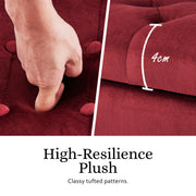 Storage Ottoman Stool Arm Bench Seat 132cm Velvet RED V274-FT-GQ298-RD