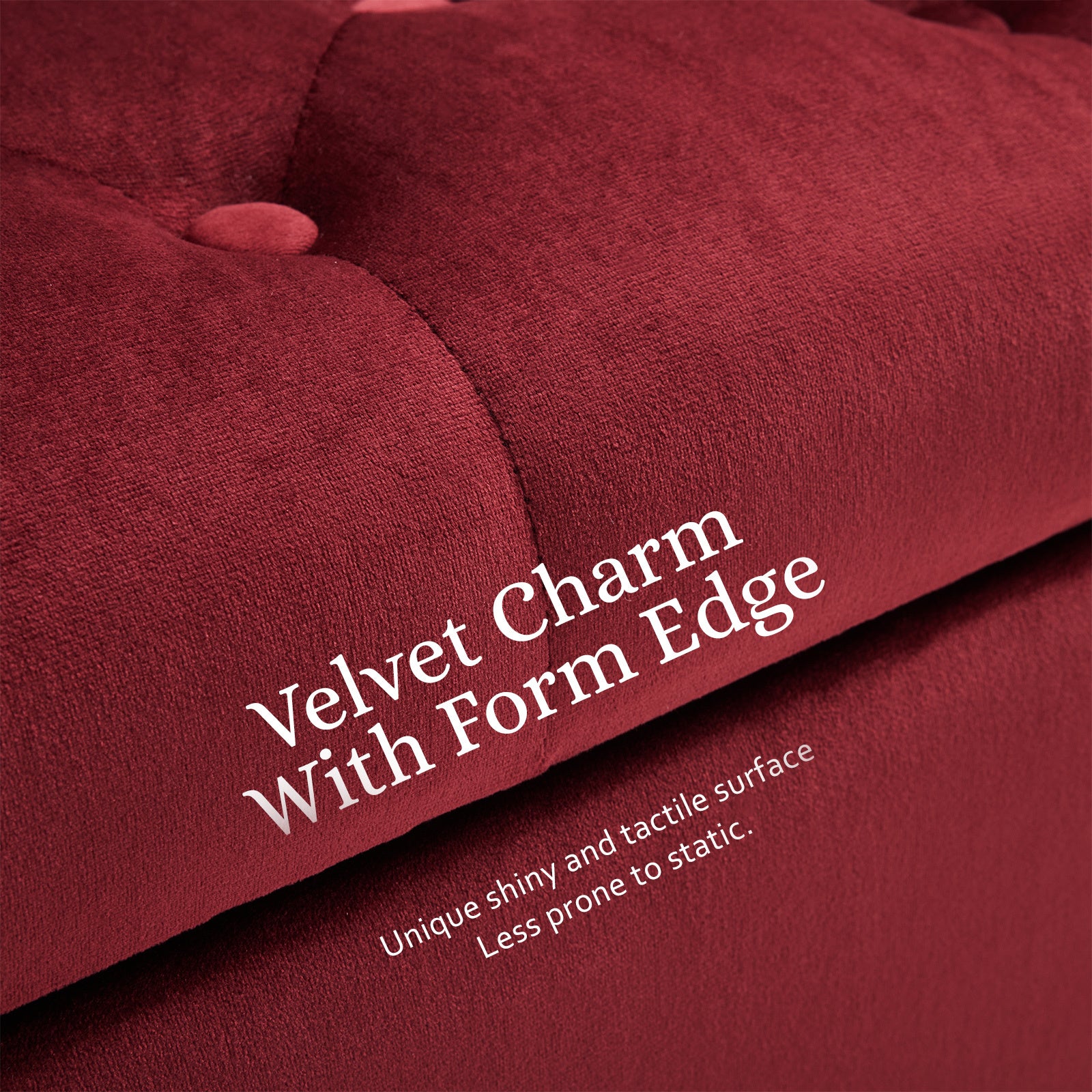 Storage Ottoman Stool Arm Bench Seat 132cm Velvet RED V274-FT-GQ298-RD