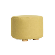 Fabric Ottoman Round Wooden Leg Foot Stool - MUSTARD YELLOW V274-FT-GQST01-GN