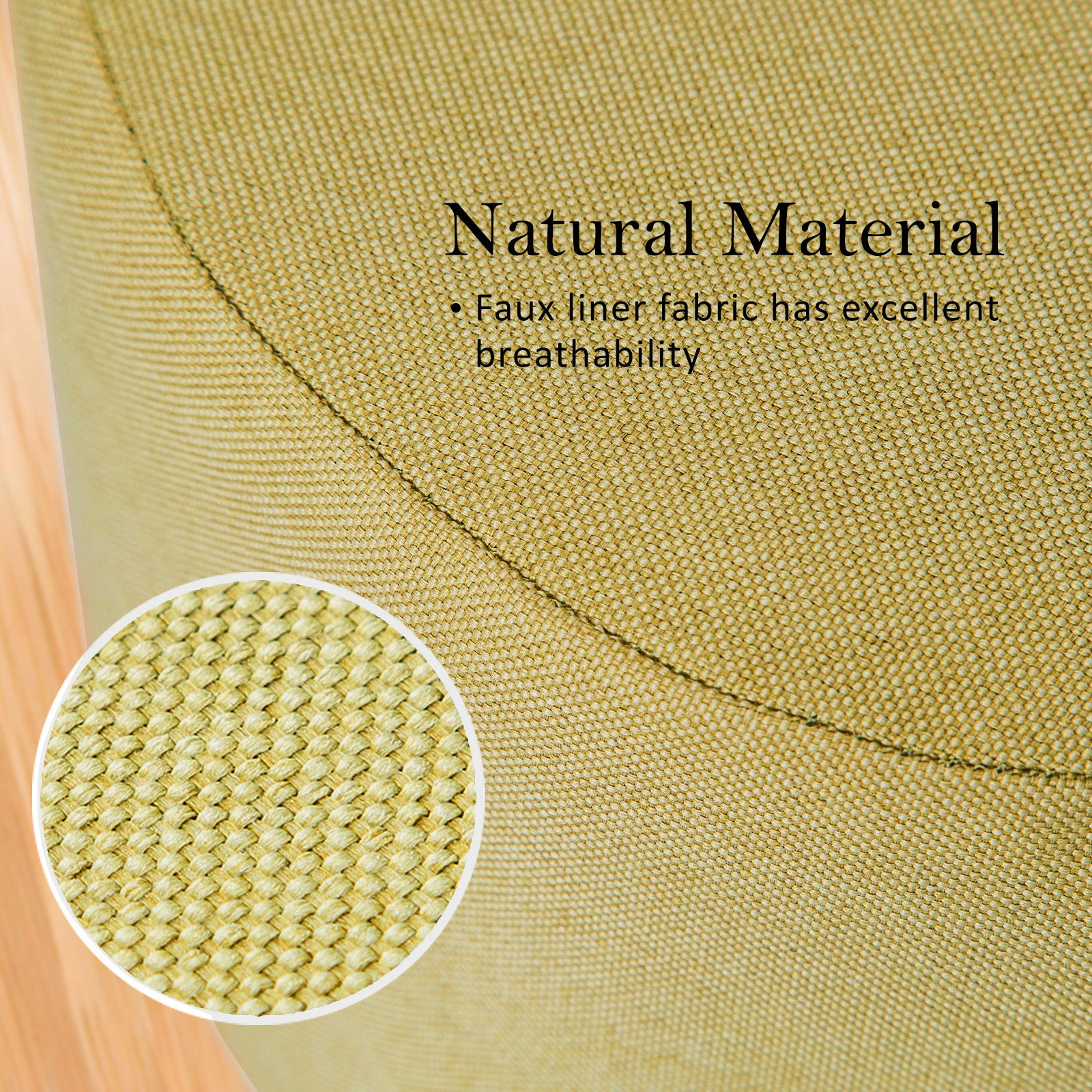 Fabric Ottoman Round Wooden Leg Foot Stool - MUSTARD YELLOW V274-FT-GQST01-GN