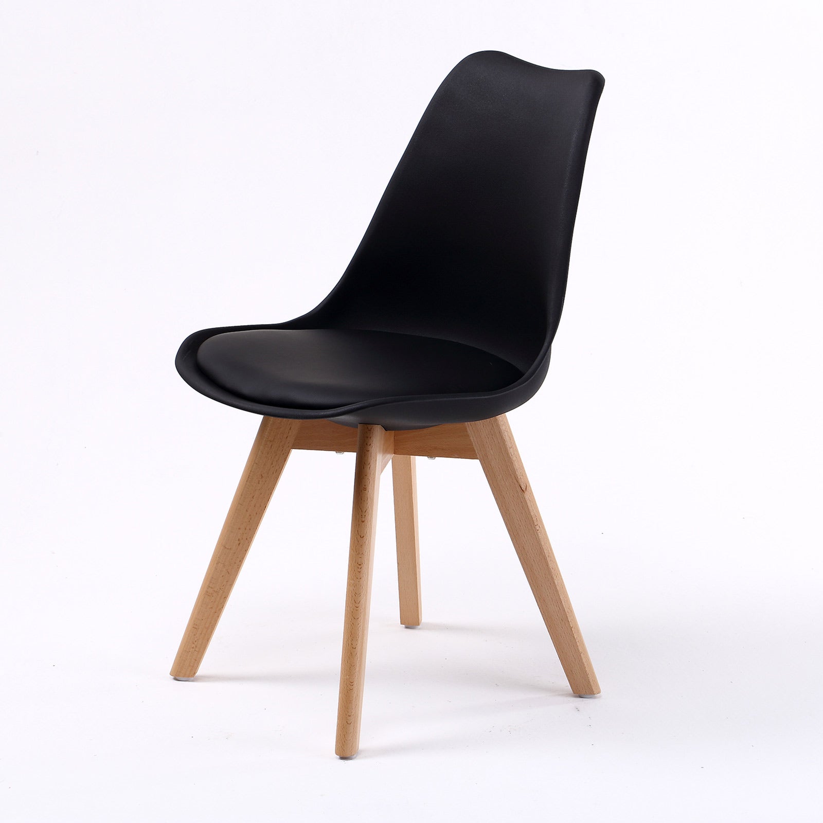 4X Retro Dining Cafe Chair Padded Seat BLACK V274-FT-J900-BK4