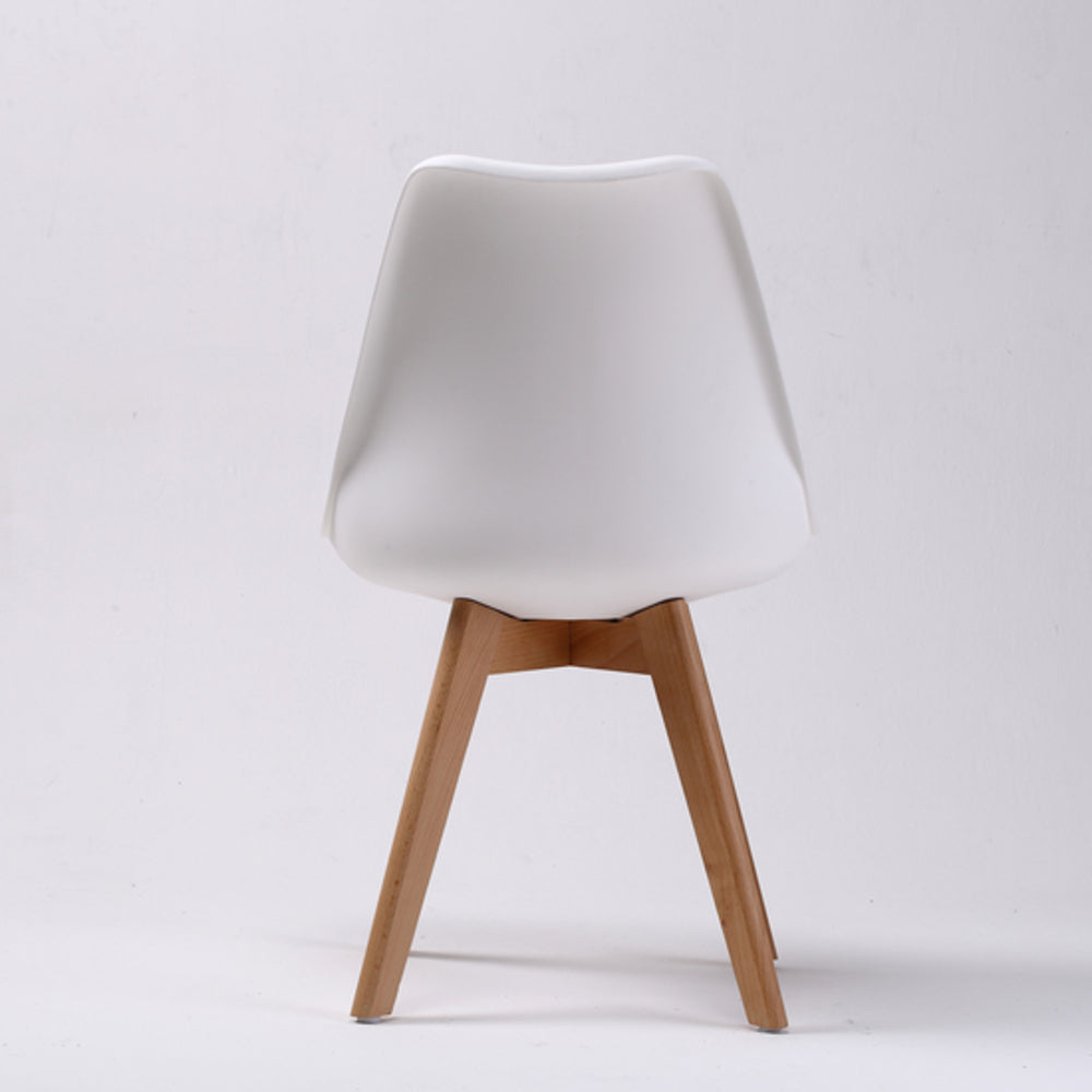 2X Retro Dining Cafe Chair Padded Seat WHITE V274-FT-J900-WH2