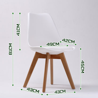 2X Retro Dining Cafe Chair Padded Seat WHITE V274-FT-J900-WH2
