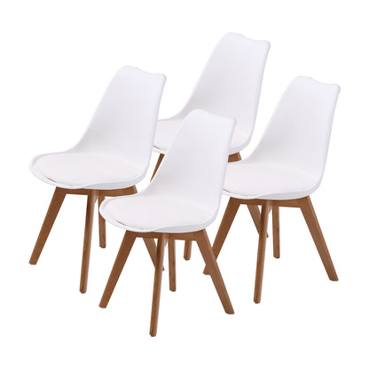 4X Retro Dining Cafe Chair Padded Seat WHITE V274-FT-J900-WH4