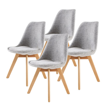 4X Retro Dining Cafe Chair Padded Seat GREY V274-FT-J900B-GY4