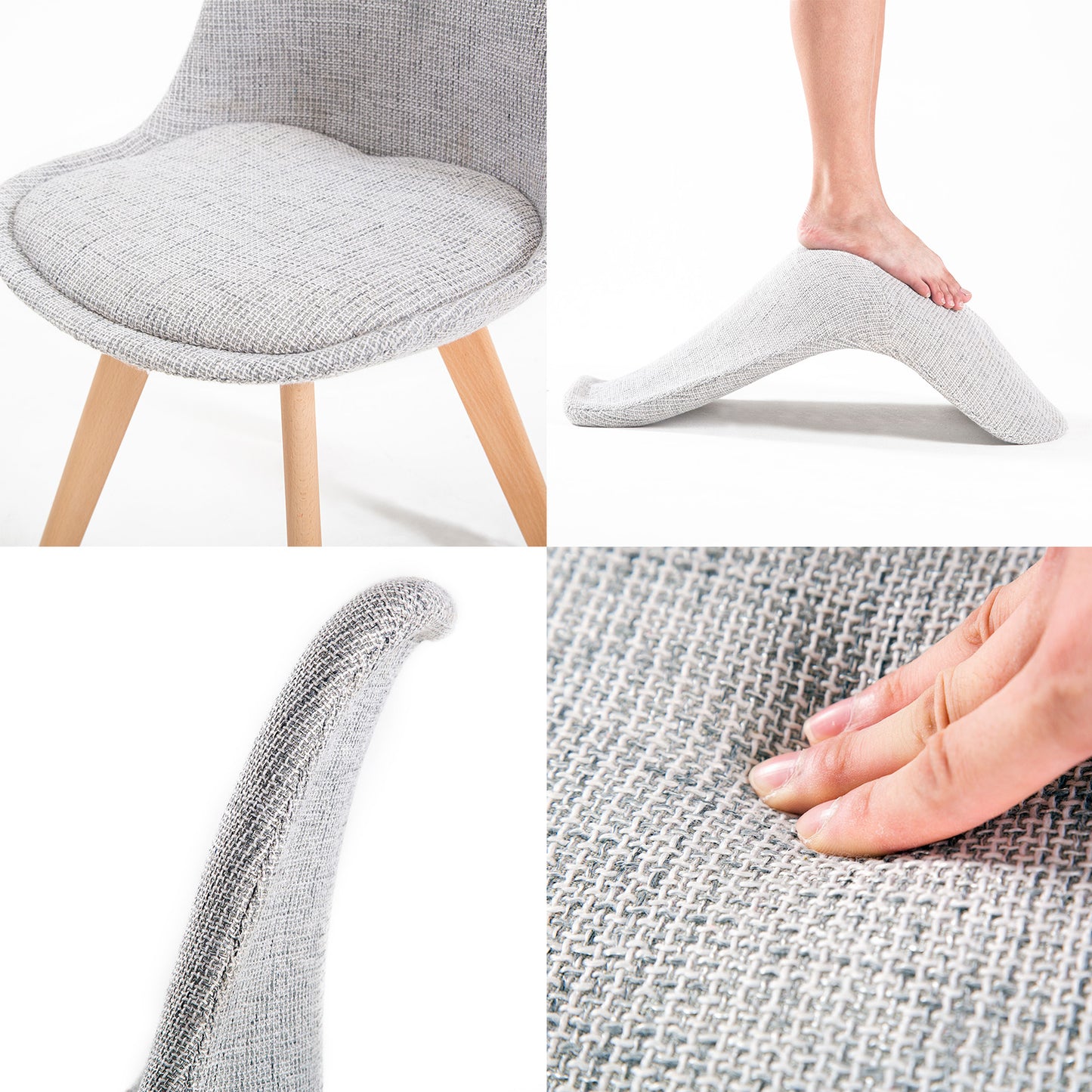 4X Retro Dining Cafe Chair Padded Seat GREY V274-FT-J900B-GY4