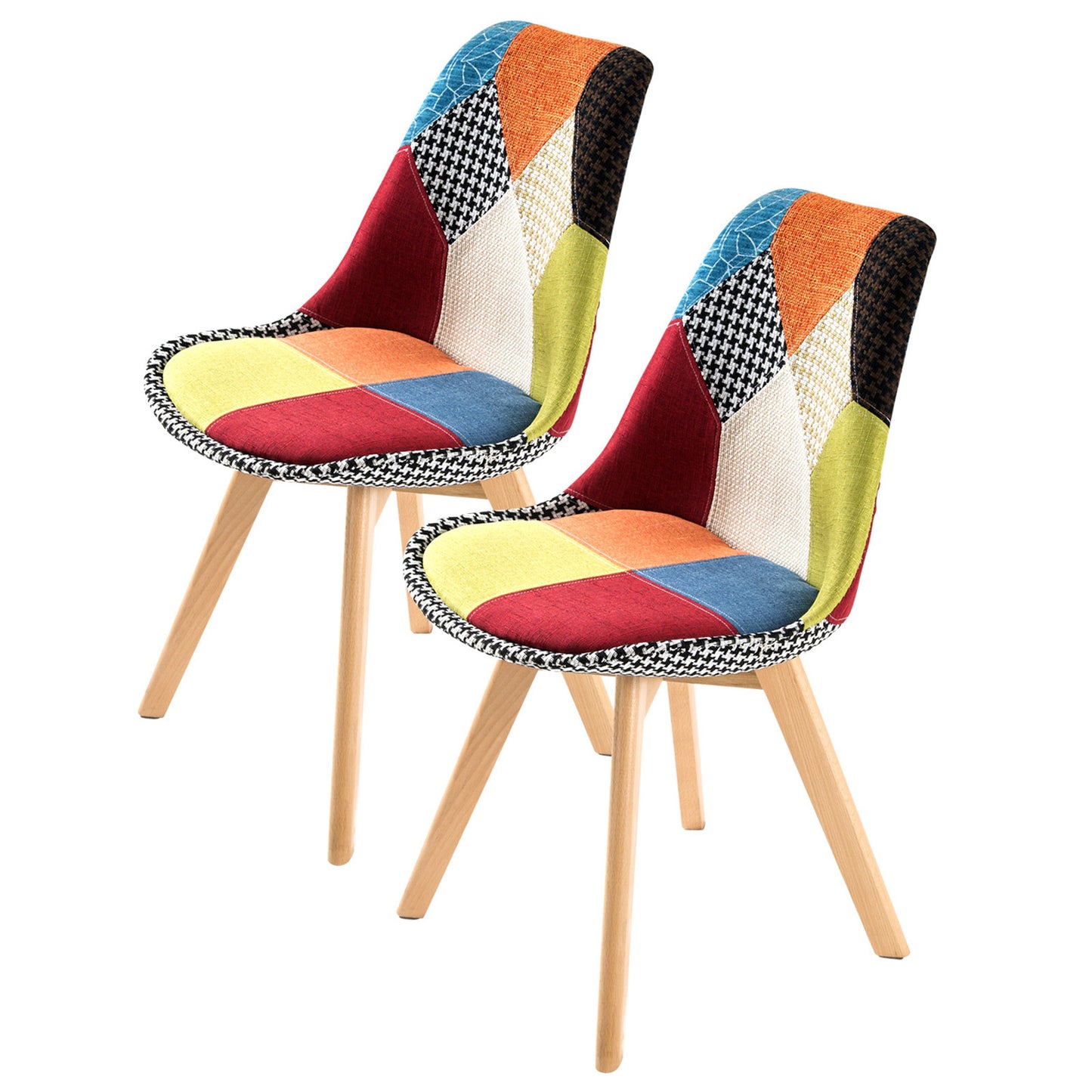 2X Retro Dining Cafe Chair Padded Seat MULTI COLOUR V274-FT-J900B-MUT2