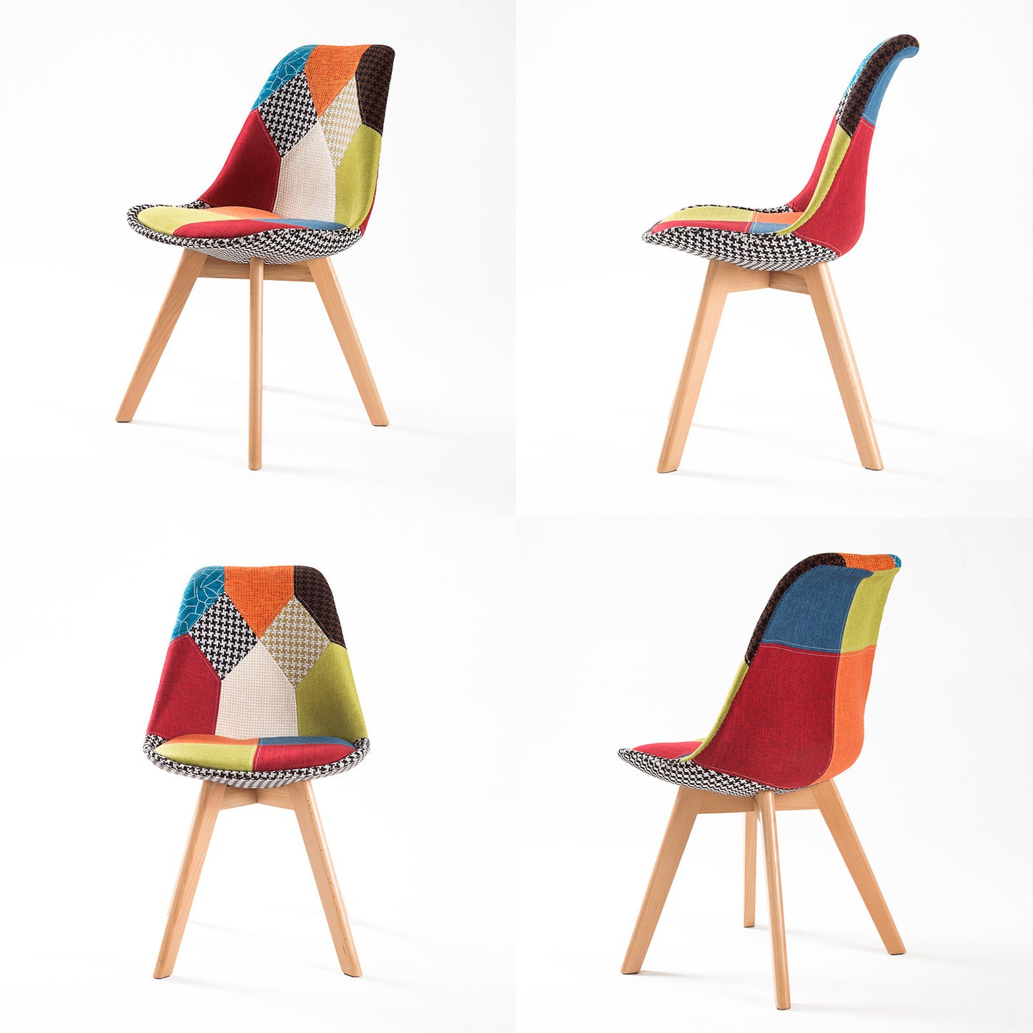 2X Retro Dining Cafe Chair Padded Seat MULTI COLOUR V274-FT-J900B-MUT2
