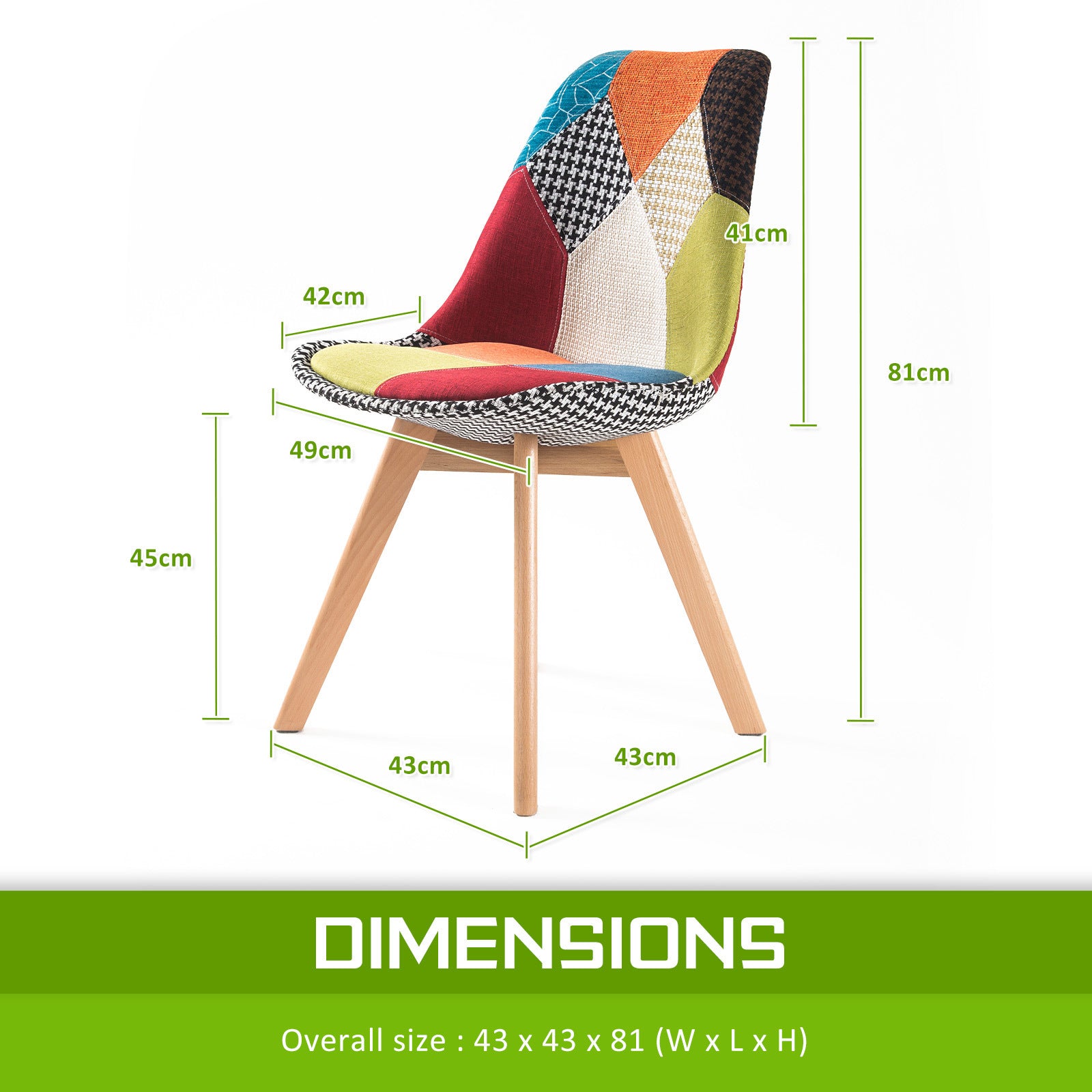 2X Retro Dining Cafe Chair Padded Seat MULTI COLOUR V274-FT-J900B-MUT2