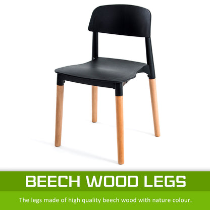 2X Retro Belloch Stackable Dining Cafe Chair BLACK V274-FT-J919-BK2