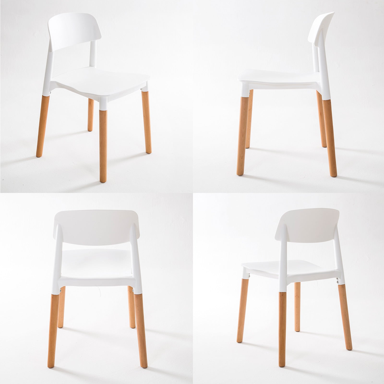 2X Retro Belloch Stackable Dining Cafe Chair WHITE V274-FT-J919-WH2