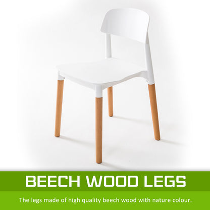 2X Retro Belloch Stackable Dining Cafe Chair WHITE V274-FT-J919-WH2