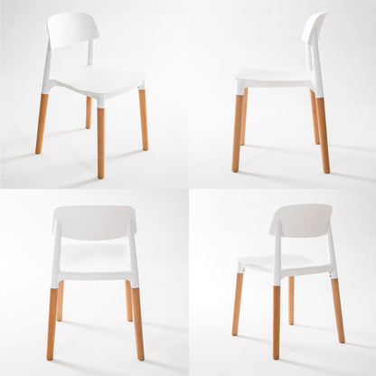 4X Retro Belloch Stackable Dining Cafe Chair WHITE V274-FT-J919-WH4