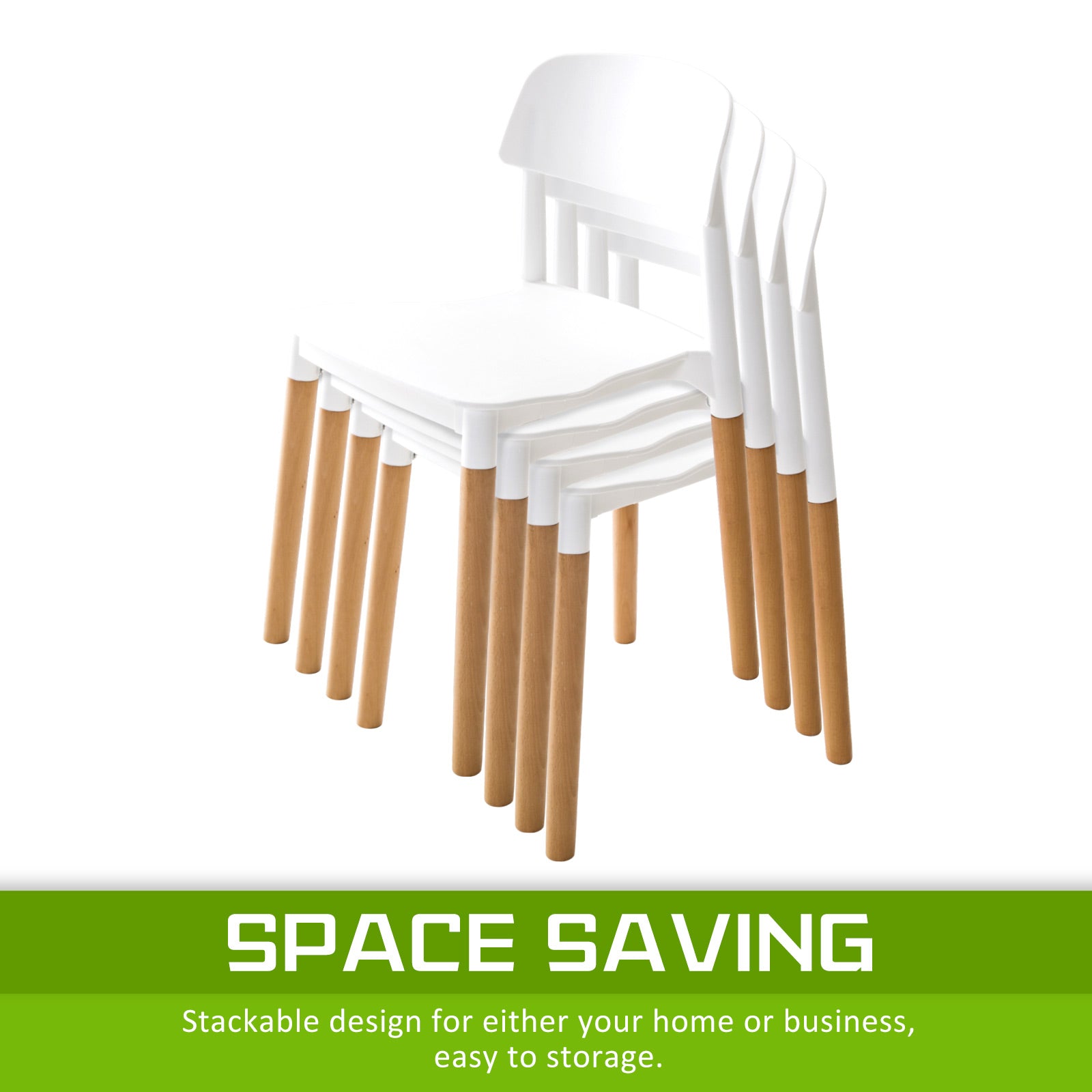 4X Retro Belloch Stackable Dining Cafe Chair WHITE V274-FT-J919-WH4