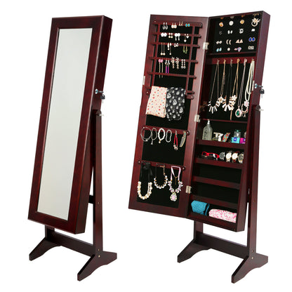 Mirror Jewellery Cabinet Storage Organiser LUVO 146cm WALNUT V274-FT-MJ316B
