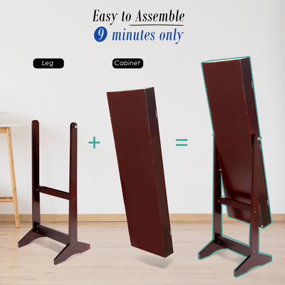 Mirror Jewellery Cabinet Storage Organiser LUVO 146cm WALNUT V274-FT-MJ316B