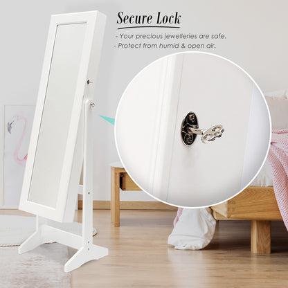 Mirror Jewellery Cabinet Storage Organiser LUVO 146cm WHITE V274-FT-MJ316W