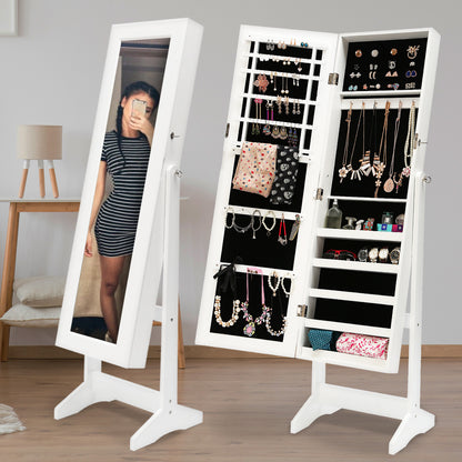Mirror Jewellery Cabinet Storage Organiser LUVO 146cm WHITE V274-FT-MJ316W
