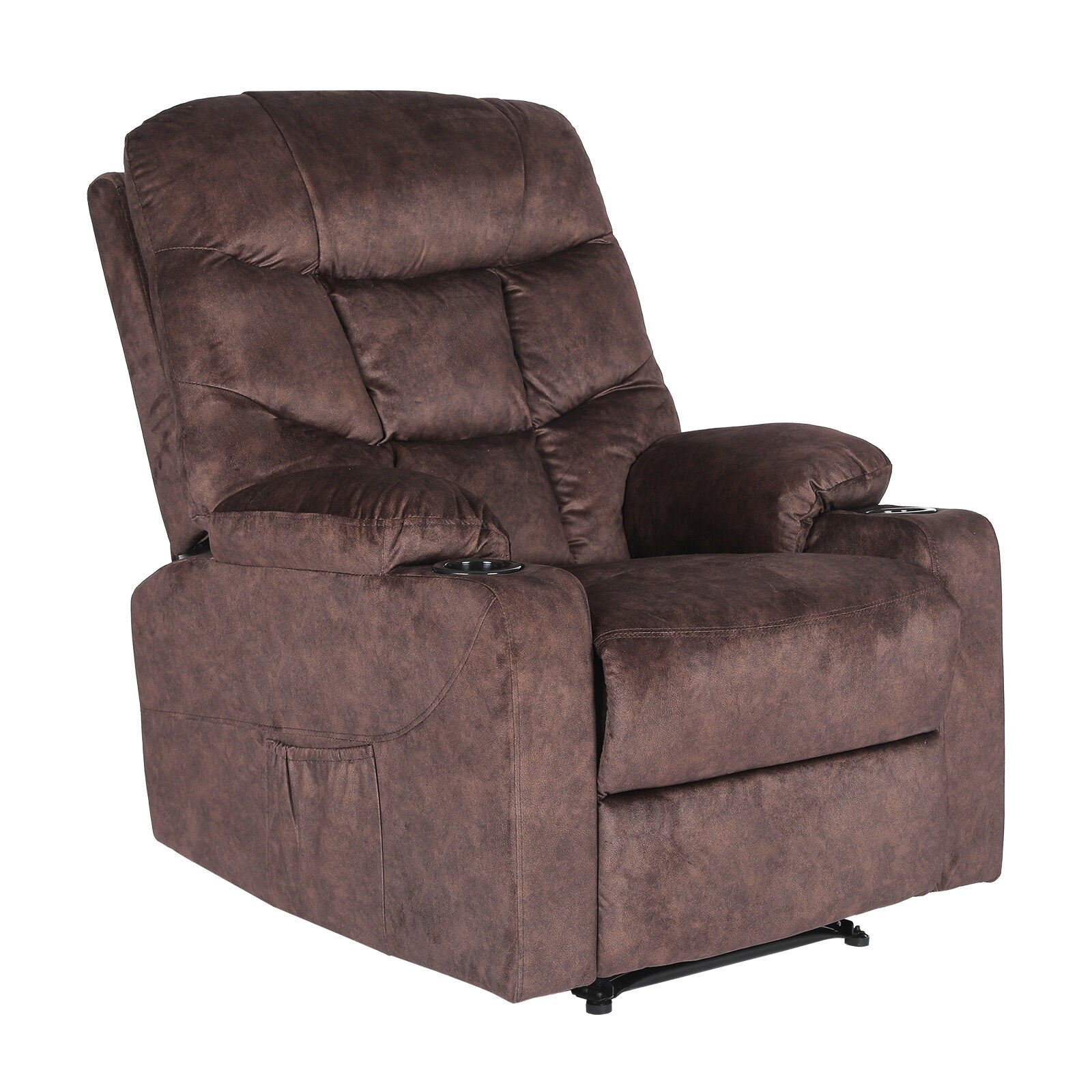 8-Point Electric Massage Recliner Chair - Leathaire Lounge Sofa Armchair AVERY BROWN V274-FT-MRC-6115LTH-BN