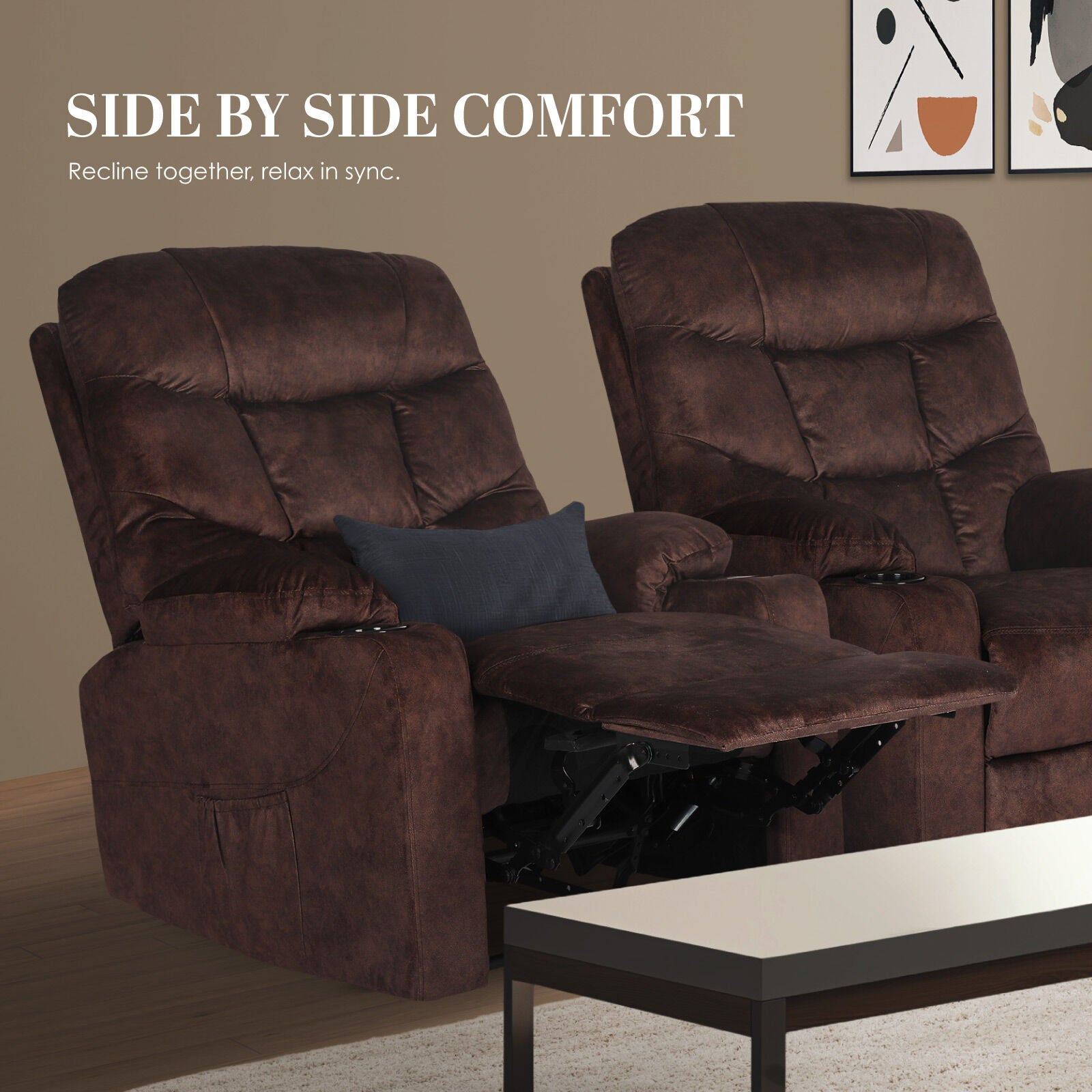 8-Point Electric Massage Recliner Chair - Leathaire Lounge Sofa Armchair AVERY BROWN V274-FT-MRC-6115LTH-BN