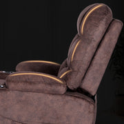 8-Point Electric Massage Recliner Chair - Leathaire Lounge Sofa Armchair AVERY BROWN V274-FT-MRC-6115LTH-BN