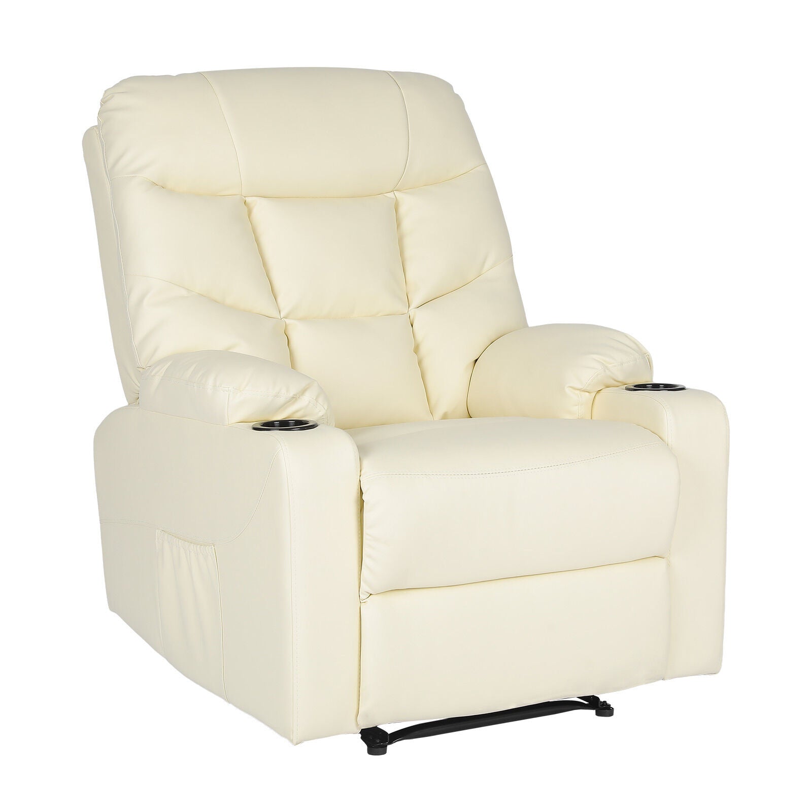 8-Point Electric Massage Recliner Chair - PU Leather Lounge Sofa Armchair ARLEEN BEIGE V274-FT-MRC-6115PU-CR
