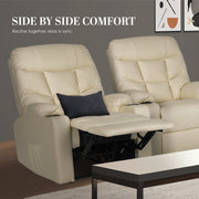 8-Point Electric Massage Recliner Chair - PU Leather Lounge Sofa Armchair ARLEEN BEIGE V274-FT-MRC-6115PU-CR
