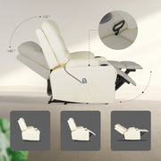 8-Point Electric Massage Recliner Chair - PU Leather Lounge Sofa Armchair ARLEEN BEIGE V274-FT-MRC-6115PU-CR