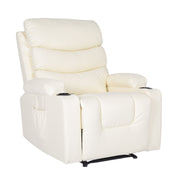 8-Point Electric Massage Recliner Chair - PU Leather Lounge Sofa Armchair CELINA CREAM V274-FT-MRC-6175PU-CR