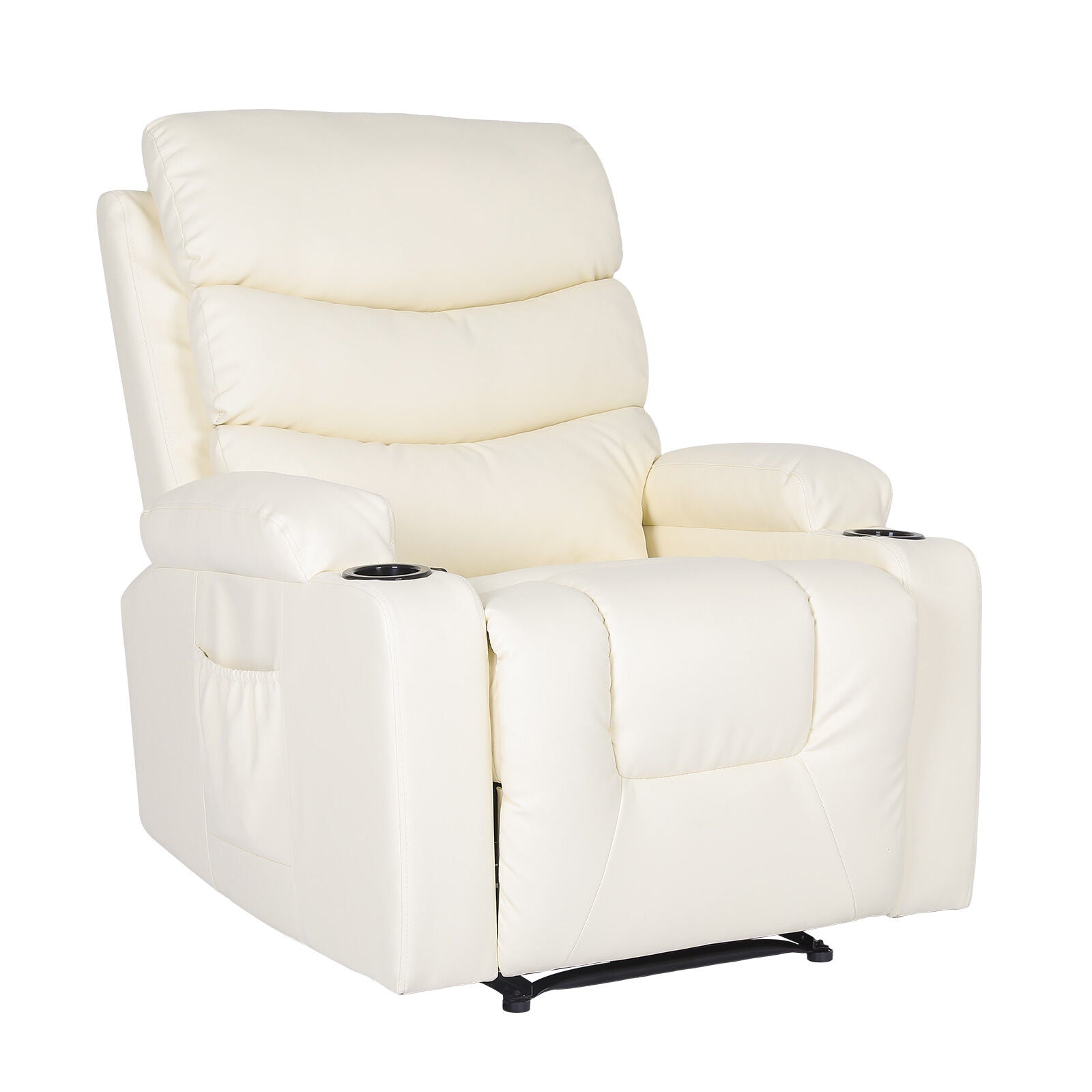 8-Point Electric Massage Recliner Chair - PU Leather Lounge Sofa Armchair CELINA CREAM V274-FT-MRC-6175PU-CR