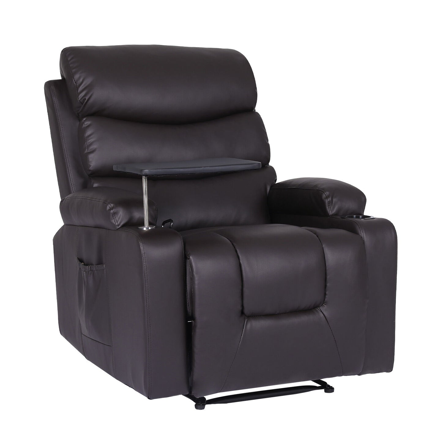 8-Point Electric Massage Recliner Chair - PU Leather Electric Lounge Sofa Armchair HARLOW BROWN V274-FT-MRC-6175PU-DBN
