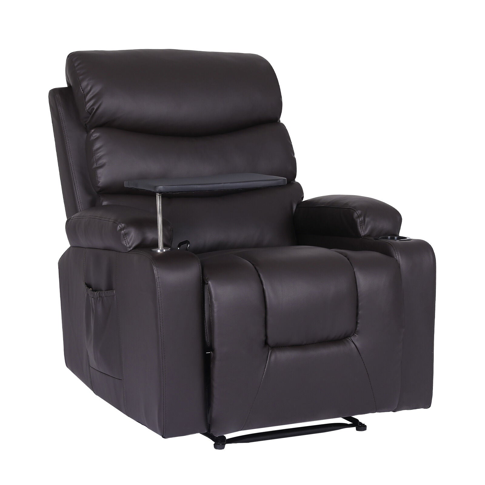 8-Point Electric Massage Recliner Chair - PU Leather Electric Lounge Sofa Armchair HARLOW BROWN V274-FT-MRC-6175PU-DBN