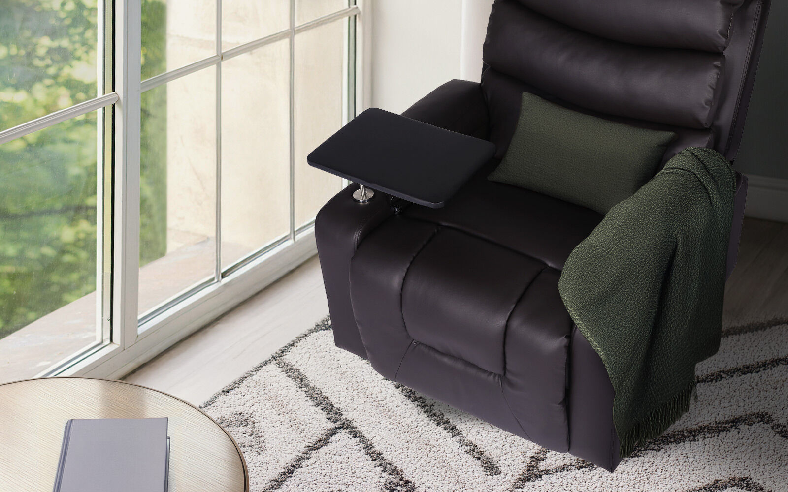 8-Point Electric Massage Recliner Chair - PU Leather Electric Lounge Sofa Armchair HARLOW BROWN V274-FT-MRC-6175PU-DBN