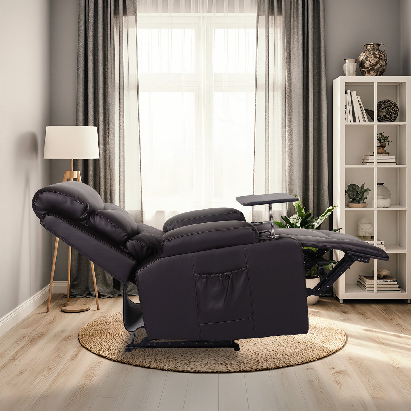 8-Point Electric Massage Recliner Chair - PU Leather Electric Lounge Sofa Armchair HARLOW BROWN V274-FT-MRC-6175PU-DBN
