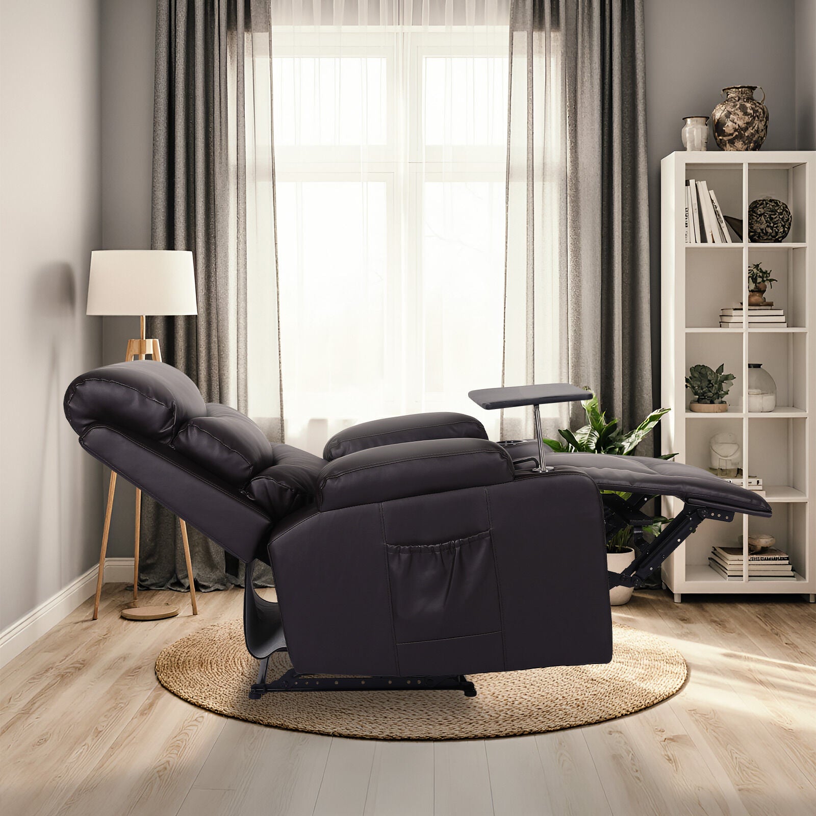 8-Point Electric Massage Recliner Chair - PU Leather Electric Lounge Sofa Armchair HARLOW BROWN V274-FT-MRC-6175PU-DBN