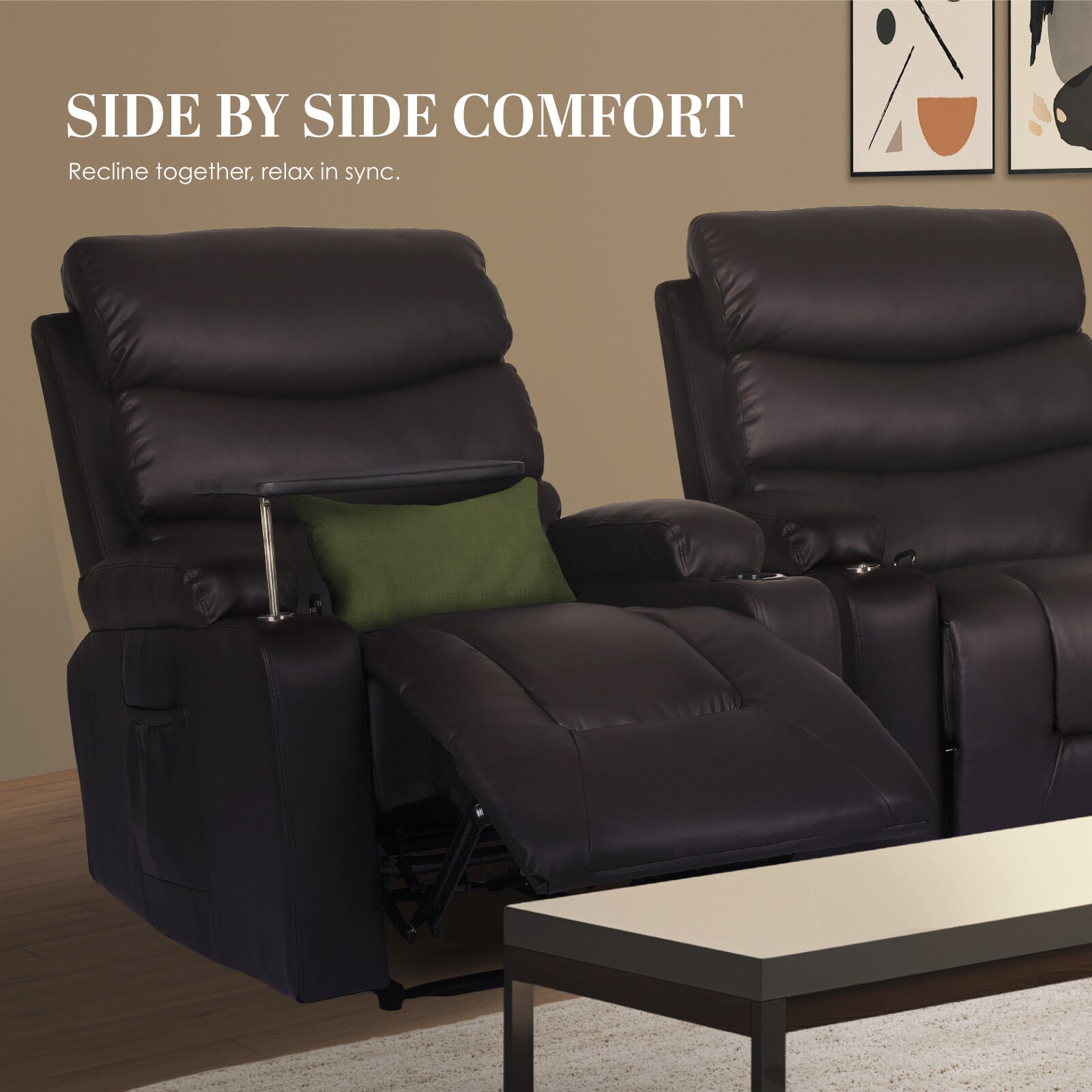 8-Point Electric Massage Recliner Chair - PU Leather Electric Lounge Sofa Armchair HARLOW BROWN V274-FT-MRC-6175PU-DBN