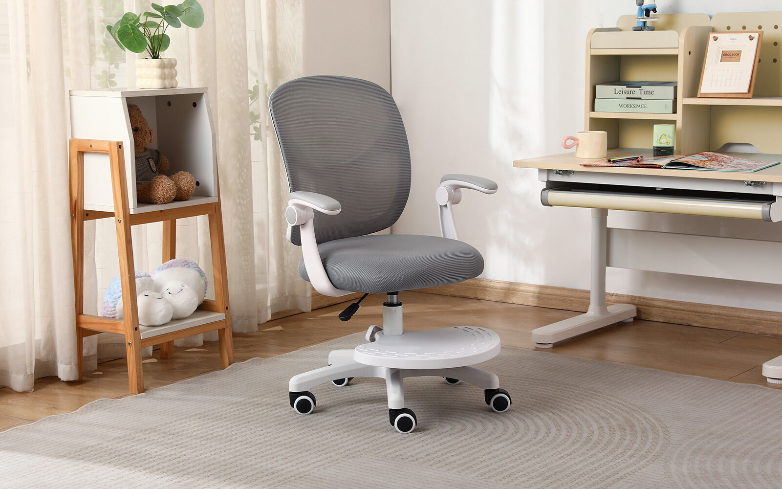 Kids Desk Chair - Children Office Study Seat with Footrest NOVA - Grey V274-FT-OC-2611F-FGY