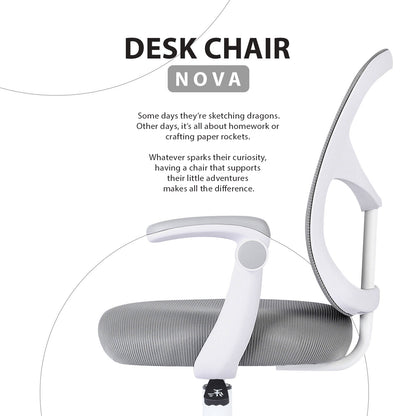 Kids Desk Chair - Children Office Study Seat with Footrest NOVA - Grey V274-FT-OC-2611F-FGY