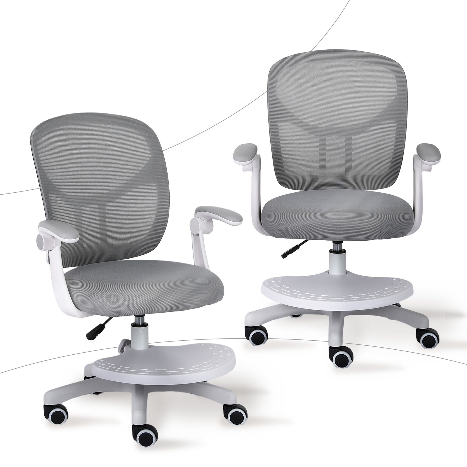 Kids Desk Chair - Children Office Study Seat with Footrest NOVA - Grey V274-FT-OC-2611F-FGY